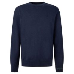 Sweter z okrągłym dekoltem Pepe Jeans Andre. Niebieskie swetry męskie Pepe Jeans, m, bez wzorów, z jeansu, eleganckie, bez kołnierzyka, bez ramiączek. Za 255.00 zł.