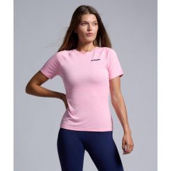 Koszulka do tenisa/padka damska ekologiczna. Niebieskie bluzki damskie NORDICDOTS, bez wzorów, sportowe, bez kołnierzyka, bez ramiączek. Za 105.00 zł.