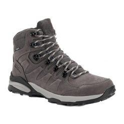 Buty trekkingowe męskie Jack Wolfskin Refugio Prime Texapore Mid. Szare trekkingi męskie Jack Wolfskin, z gumy, bez zapięcia. Za 449.99 zł.