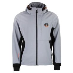 Kurtka softshell z siateczką Peak Mountain Cafe. Czarne kurtki męskie Peak Mountain, m, z aplikacjami, z elastanu, bez kaptura. Za 324.50 zł.