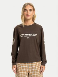 Quiksilver Bluzka Standard EQWZT03200 Brązowy Regular Fit. Brązowe bluzki damskie Quiksilver, s, bez wzorów, z bawełny, bez kołnierzyka, bez ramiączek. Za 169.99 zł.