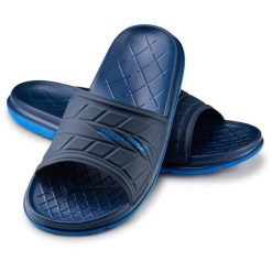 Klapki basenowe dla dorosłych Aqua Speed Aspen. Niebieskie klapki damskie Aqua-Speed, bez wzorów, sportowe, bez obcasa, bez zapięcia. Za 79.99 zł.