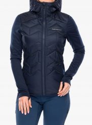 Kurtka hybrydowa damska Peak Performance Elevate Liner Hybrid Hood - blue shadow. Niebieskie kurtki sportowe damskie Poivre Blanc, bez wzorów, bez ramiączek, bez kaptura. Za 1,028.39 zł.