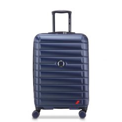 Walizka na kółkach Delsey ELEGANCE, średnia rozszerzalna 66cm. Niebieskie walizki damskie DELSEY PARIS, bez wzorów, z materiału, średnie. Za 1,020.50 zł.