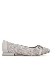 Caprice Baleriny 9-22503-42 Szary. Szare balerinki damskie Caprice, bez wzorów, ze skóry, bez obcasa, bez zapięcia. Za 206.99 zł.