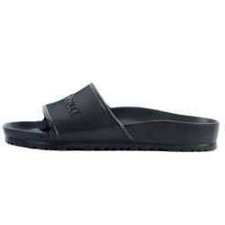 Klapki męskie Birkenstock Barbados. Czarne klapki męskie Birkenstock, bez wzorów, z materiału, bez zapięcia. Za 286.00 zł.