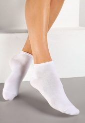 Białe Bawełniane Skarpety Stopki 3-Pack Venandrella. Białe skarpetki damskie Renee, bez wzorów, z bawełny. Za 5.99 zł.