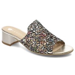 Czarne Klapki Armodo Eleganckie Obuwie Damskie. Czarne klapki damskie Armodo, w ażurowe wzory, ze skóry, eleganckie, bez obcasa, na obcasie, bez zapięcia. Za 259.00 zł.