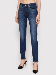 7 For All Mankind Jeansy Roxanne JSWX1200LM Granatowy Slim Fit. Niebieskie jeansy damskie 7 for all mankind, bez wzorów, z bawełny. Za 989.99 zł.