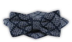Mucha Męska z Poszetką - Alties - Granat, Krata. Niebieskie krawaty i muchy Alties, bez wzorów, eleganckie. Za 54.00 zł.