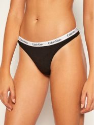 Calvin Klein Underwear Stringi 0000D1617E Czarny. Czarne majtki damskie Calvin Klein Underwear, z bawełny. Za 49.99 zł.