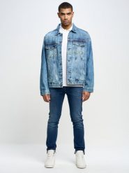 Jeansy męskie dopasowane niebieskie Martin 553. Niebieskie jeansy męskie BIG STAR, z denimu, eleganckie. W wyprzedaży za 299.99 zł.