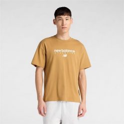 Koszulka męska New Balance MT61D0U5ABG – pomarańczowa. Brązowe koszulki sportowe męskie New Balance, m, z aplikacjami, z dresówki, bez ramiączek. Za 139.99 zł.