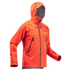 Kurtka turystyczna męska Quechua MH500 wodoodporna. Zielone kurtki męskie QUECHUA, l, bez wzorów, z materiału, sportowe, bez kaptura. Za 399.99 zł.