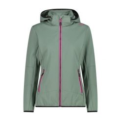 Kurtka damska turystyczna CMP 32A0456. Zielone kurtki sportowe damskie CMP, l, bez wzorów, bez ramiączek, bez kaptura, trekkingowe. Za 425.00 zł.