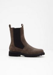 Sztyblety Tamaris. Brązowe botki damskie bonprix, bez wzorów, bez obcasa, bez zapięcia. Za 299.99 zł.