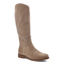 Beżowe Kozaki S.Barski Modne Obuwie Damskie. Brązowe kozaki damskie S.BARSKI, w ażurowe wzory, bez obcasa, na płaskiej podeszwie, bez zapięcia. Za 178.99 zł.