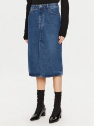 AMI Paris Spódnica jeansowa FSK235.DE0031 Niebieski Regular Fit. Niebieskie spódnice damskie AMI PARIS, bez wzorów, z bawełny. Za 759.99 zł.