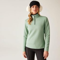 Bluza damska z suwakiem 1/4 Glamourize III Dare 2b. Zielone bluzy damskie Dare 2B, na zimę, bez wzorów, z dzianiny, sportowe, bez ramiączek, bez kaptura. W wyprzedaży za 257.00 zł.