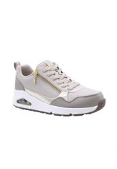 Buty SKECHERS UNO METALLIC SLIDERS Beżowy. Brązowe obuwie trekkingowe damskie Skechers, z materiału, bez zapięcia. Za 367.99 zł.