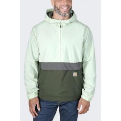 Kurtka męska przeciwdeszczowa Carhartt Anorak Rain Defender Lightweight. Zielone kurtki męskie Carhartt, m, bez wzorów, sportowe, bez kaptura. Za 392.99 zł.
