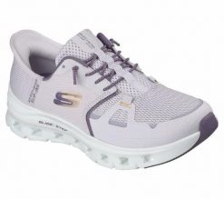 Buty SKECHERS GLIDE STEP PRO Fioletowy. Fioletowe obuwie trekkingowe damskie Skechers, z materiału, bez zapięcia. Za 323.99 zł.