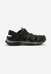 Czarno-Szare Sandały Timile. Czarne sandały męskie Born2be, bez wzorów, ze skóry, sportowe, bez zapięcia. Za 119.99 zł.