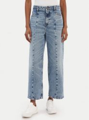 Guess Jeans Jeansy W6RA1H D5M4M Niebieski Wide Leg. Niebieskie jeansy damskie Guess Jeans, z aplikacjami, z bawełny. Za 439.99 zł.
