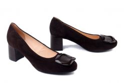 BIOECO BY ARKA 6821 2036+2958 czekolada, czółenka damskie. Brązowe czółenka damskie Bioeco by Arka, bez wzorów, ze skóry, bez obcasa, na obcasie, bez zapięcia. Za 331.42 zł.