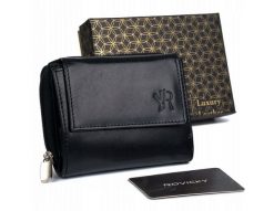 Portfel skórzany Rovicky [DH] 1509-GOAN czarny. Czarne portfele damskie ROVICKY, ze skóry. Za 69.99 zł.