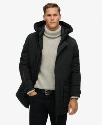 Superdry City Pikowana Parka – Luźny Krój, Czarna. Czarne parki męskie Superdry, s, bez wzorów, z materiału, bez kołnierzyka. Za 824.35 zł.
