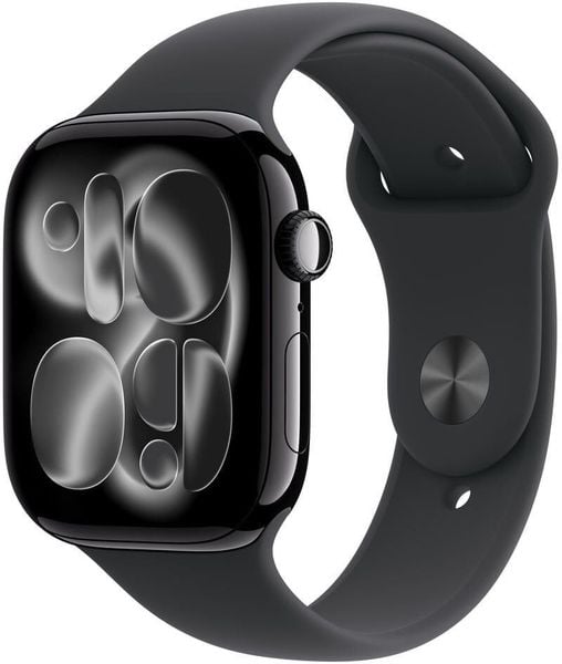 Smartwatch Apple Watch 11 GPS 46mm Jet Black Alu Sport Band M/L Czarny (MEUX4ET/A). Czarne zegarki smartwatch Apple, bez wzorów. Za 1,846.00 zł.