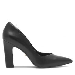 Czółenka GINO ROSSI. Czarne czółenka damskie Gino Rossi, bez wzorów, bez obcasa, bez zapięcia. Za 299.99 zł.