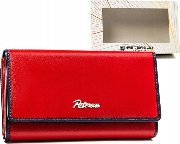 Peterson Pojemny, skórzany portfel damski na zatrzask i suwak - Peterson NoSize. Portfele damskie Peterson. Za 180.18 zł.