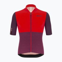 Koszulka rowerowa męska Santini Redux Istinto. Czerwone bluzy męskie SANTINI, m, bez wzorów, sportowe, bez ramiączek, bez kaptura. Za 449.99 zł.