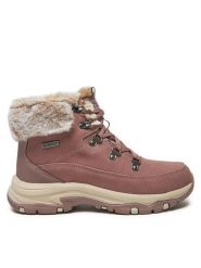 Skechers Botki Snow Worries 167882/MVE Różowy. Czerwone botki damskie Skechers, bez wzorów, ze skóry, bez obcasa, na płaskiej podeszwie, bez zapięcia. Za 379.99 zł.