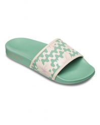 Klapki basenowe damskie SLIPPY IV. Czerwone klapki damskie Roxy, bez wzorów, z gumy, bez obcasa, bez zapięcia. Za 129.99 zł.