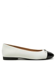 MICHAEL Michael Kors Baleriny Rebecca Flex Ballet 40F4RBFP1L Biały. Białe balerinki damskie MICHAEL Michael Kors, bez wzorów, ze skóry, bez obcasa, bez zapięcia. Za 369.99 zł.