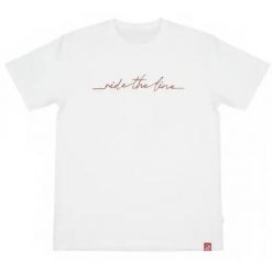 Odzież T-shirts unisex SkatePro RIDE THE LINE Koszulka - M - Biały. Biała bluzki damskie SKATEPRO, m, bez wzorów, eleganckie, bez kołnierzyka, bez ramiączek. Za 119.99 zł.