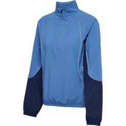 Damska bluza zapinana na zamek Hummel Pulse. Niebieskie bluzy damskie Hummel, bez wzorów, bez ramiączek, bez kaptura. Za 278.50 zł.