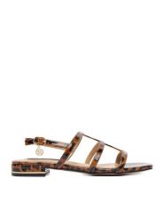 Nine West Sandały CEO-R26SS01558 Brązowy. Brązowe sandały damskie Nine West, bez wzorów, z materiału, bez obcasa, na płaskiej podeszwie, bez zapięcia. Za 199.99 zł.