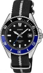 Zegarek Casio Zegarek męski Casio MDV-10C-1A2VEF czarny. Czarne zegarki męskie Casio, bez wzorów. Za 283.31 zł.