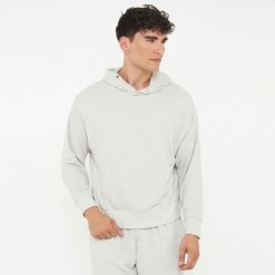 Szara Bluza Unisex z Kapturem F BOXY. Szare bluzy damskie Legea, xl, bez wzorów, z bawełny, bez ramiączek, z kapturem. Za 96.00 zł.