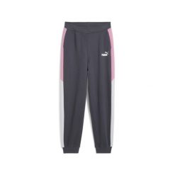 Młodzieżowe spodnie dresowe PUMA POWER PUMA Galactic Gray. Szara spodnie dresowe damskie Puma, bez wzorów, z dresówki, młodzieżowe. Za 121.99 zł.