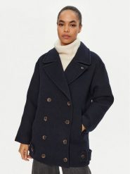 Tommy Jeans Płaszcz przejściowy DW0DW19752 Granatowy Regular Fit. Niebieskie płaszcze damskie Tommy Jeans, xxs, bez wzorów, z jeansu, bez kołnierzyka, bez kaptura. Za 1,299.00 zł.