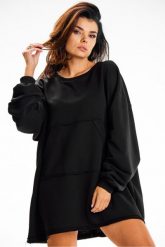 Bluza damska oversize długa z kieszenią kangurka czarna. Czarne bluzy damskie Infinite You, l, bez wzorów, z bawełny, bez ramiączek, bez kaptura. Za 269.00 zł.