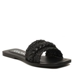 Klapki Gioseppo. Czarne klapki damskie Gioseppo, bez wzorów, bez obcasa, bez zapięcia. Za 329.99 zł.