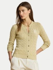 LAUREN RALPH LAUREN Kardigan Cable 200P14040501 Beżowy Regular Fit. Brązowe kardigany damskie Lauren Ralph Lauren, xs, bez wzorów, z bawełny, bez kołnierzyka. Za 949.99 zł.