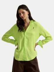 Polo Ralph Lauren Koszula 211970730509 Zielony Classic Fit. Zielone koszule damskie Polo Ralph Lauren, xl, bez wzorów, ze lnu, bez kołnierzyka, bez ramiączek. Za 819.99 zł.