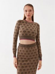 Pinko Sweter Furetto 101561 A112 Brązowy Slim Fit. Brązowe swetry nierozpinane damskie Pinko, xl, bez wzorów, z wiskozy, bez kołnierzyka, bez ramiączek. Za 1,119.00 zł.